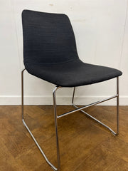 Used NaughtOne Viv Stacking Chair with Sled Base in Dark Grey Cloth