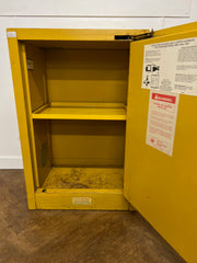 Used Justrite COSHH Single Door Flammable Materials Storage Cabinet 900mmh x 590mmw x 455mmd
