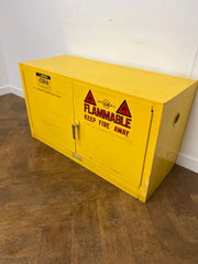 Used Justrite COSHH Double Door Flammable Materials Storage Cabinet 615mmh x 1095mmw x 460mmd