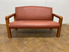 Vintage Gordon Russell 2 Seat Reception Sofa with Solid Wood Frame Stained Cherry