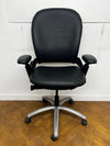 Steelcase Leap V1 Re-upholstered in Black Faux Leather