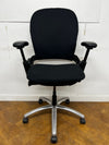 Steelcase Leap V1 Re-upholstered in Black Cloth