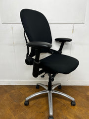 Steelcase Leap V1 Re-upholstered in Black Cloth