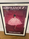 Original Vintage  Glazed Framed Air France Travel Poster - "France is in the Air"