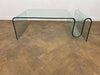 Vintage Curvy Tempered Glass Coffee/Side Table with Magazine Rack