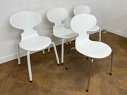 A Set of 4 Replica Arne Jacobsen by Fritz Hansen "Ant Chairs 3101" in White.