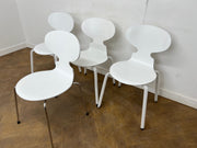 A Set of 4 Replica Arne Jacobsen by Fritz Hansen "Ant Chairs 3101" in White.