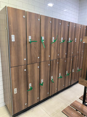 A Run of 16 x Double Door Changing Room Lockers (32 Doors Total)