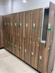 A Run of 16 x Double Door Changing Room Lockers (32 Doors Total)