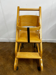 Vintage Wooden Children's High Chair in Beech