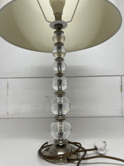 A Pair of Porta Romana  Graduated Glass Ball Lamps with Cream Shade.