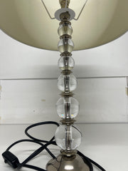 A Pair of Porta Romana Graduated Glass Ball Lamps with Cream Shade.