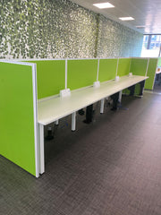 Used White 1200mm x 700mm Bench Desks in Pods of 6/8/10 and 12