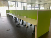 Used White 1200mm x 700mm Bench Desks in Pods of 6/8/10 and 12