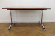 Used Walnut 1200mm x 800mm Folding Table on Chrome Frame x 3