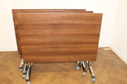 Used Walnut 1200mm x 800mm Folding Table on Chrome Frame x 3