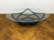 Reflex Angelo Neolitico 40 Vetro Murano Glass Elliptical Coffee Table