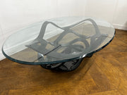 Reflex Angelo Neolitico 40 Vetro Murano Glass Elliptical Coffee Table
