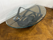 Reflex Angelo Neolitico 40 Vetro Murano Glass Elliptical Coffee Table