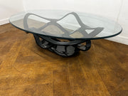 Reflex Angelo Neolitico 40 Vetro Murano Glass Elliptical Coffee Table