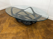 Reflex Angelo Neolitico 40 Vetro Murano Glass Elliptical Coffee Table