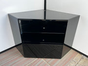 Bespoke Black Lacquered Corner TV Unit Designed by R.B and Manufactured by Reflex (Italy)
