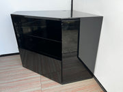 Bespoke Black Lacquered Corner TV Unit Designed by R.B and Manufactured by Reflex (Italy)