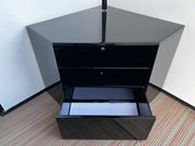 Bespoke Black Lacquered Corner TV Unit Designed by R.B and Manufactured by Reflex (Italy)