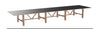 Orangebox Bae -03 Poseur Work Table Black Melamine Top/Oak Legs "Plain Triple Bay"