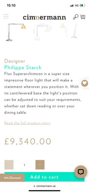 Vintage Flos SuperArchimoon Floor Lamp by Philippe Stark for Flos Italy