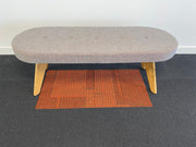 Used Connection Centro Bench with Oak Frame and Upholstered in Camira Craggan Bracken Cloth