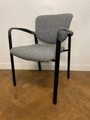 Used Haworth Improv Stacking Conference/Meeting Chair Grey Cloth