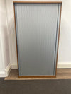 Used Walnut Tambour Cupboard with Silver Front 2000mmh x 1100mmw x 500mmd