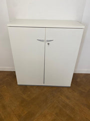 Used Konig & Neurath (K&N) White 2 door cupboards