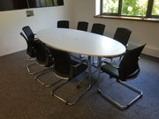 Used White Oval Boardoom Table
