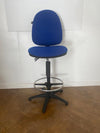 Used Blue Cloth Draughtsman Chair