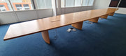 Used Oak Veneer Conference Table 9200mm x 1500mm