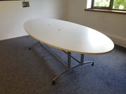 Used White Oval Boardoom Table