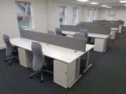 Used Senator Jigsaw White 1600mm x 800mm Rectangular Desks