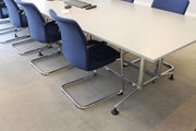 Used 5000 x 1200mm 14-18 seat modern Grey/Chrome Boardroom/Conference table.