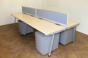 Used Herman Miller ABAK Bench Desks Maple Straight 1600mm x 800mm