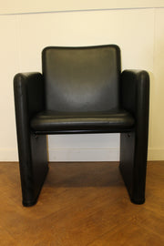 Used Vintage Model 148 Armchairs by Osvaldo Borsani Black Leather