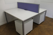 Used White Bench Desking 1400 x 800mm
