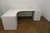 NEW WHITE 1600 x 1200mm Corner Desk 800mm Deep Pedestal