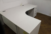 NEW WHITE 1600 x 1200mm Corner Desk 600mm & 800mm Pedestal