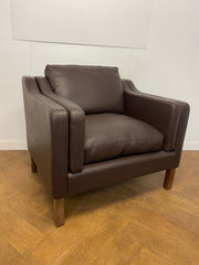 New (showroom model) Borg Mogensen inspired Brown Leather Armchair