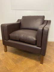 New (showroom model) Borg Mogensen inspired Brown Leather Armchair