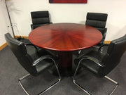 Used Rosewood Veneer Circular Meeting Table