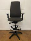 Used Interstuhl Goal 302G Draughtsman Chair - Dark Grey Cloth