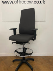 Used Interstuhl Goal 302G Draughtsman Chair - Dark Grey Cloth